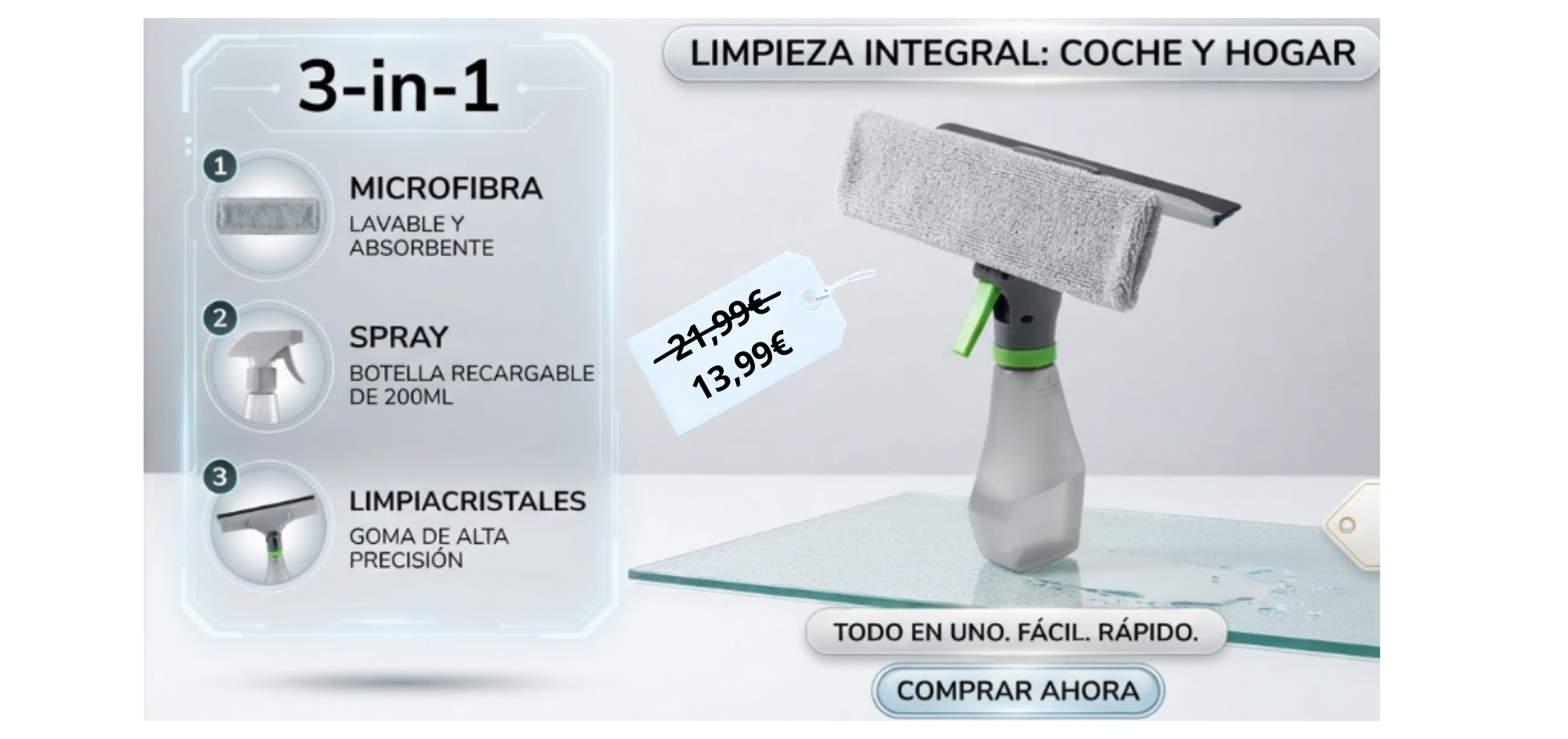 CleanPro 3 en 1™ – Cepillo Multiusos con Spray